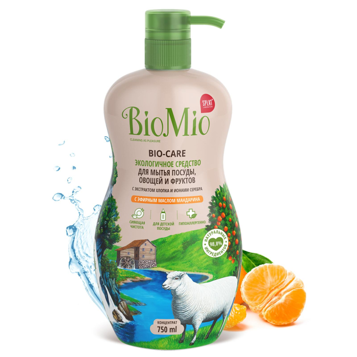 BioMio Ср-во для мытья посуды МАНДАРИН экологичное. концентрат 750 мл.