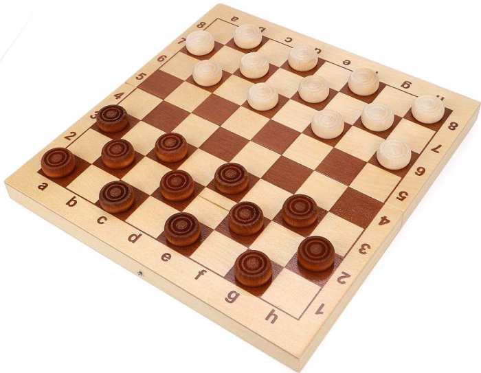 Игра настольная Шашки деревянные (поле 29см х 29см)