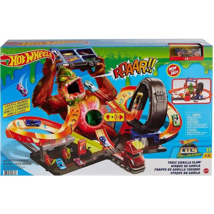 Mattel Hot Wheels Игровой набор Сити Атака бешеной гориллы  GTT94