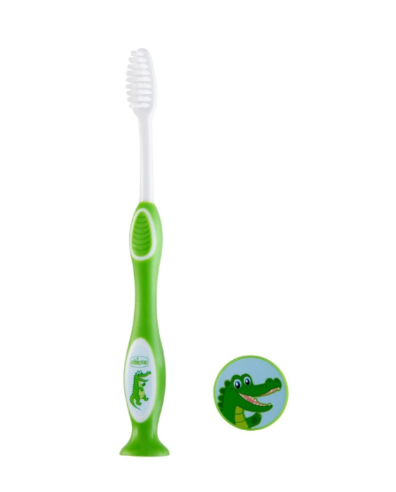 Chicco Зубная щетка для чистки зубов, 3-6 лет, зеленая 00009079200000