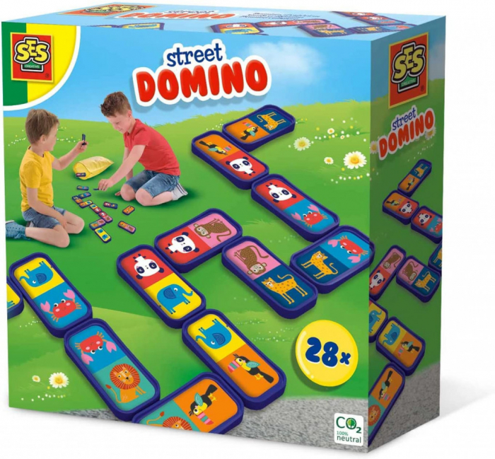 Игра для улицы и дома "Домино", 28 карточек домино, наклейки, 3 года+, SES Creative (Outdoor)